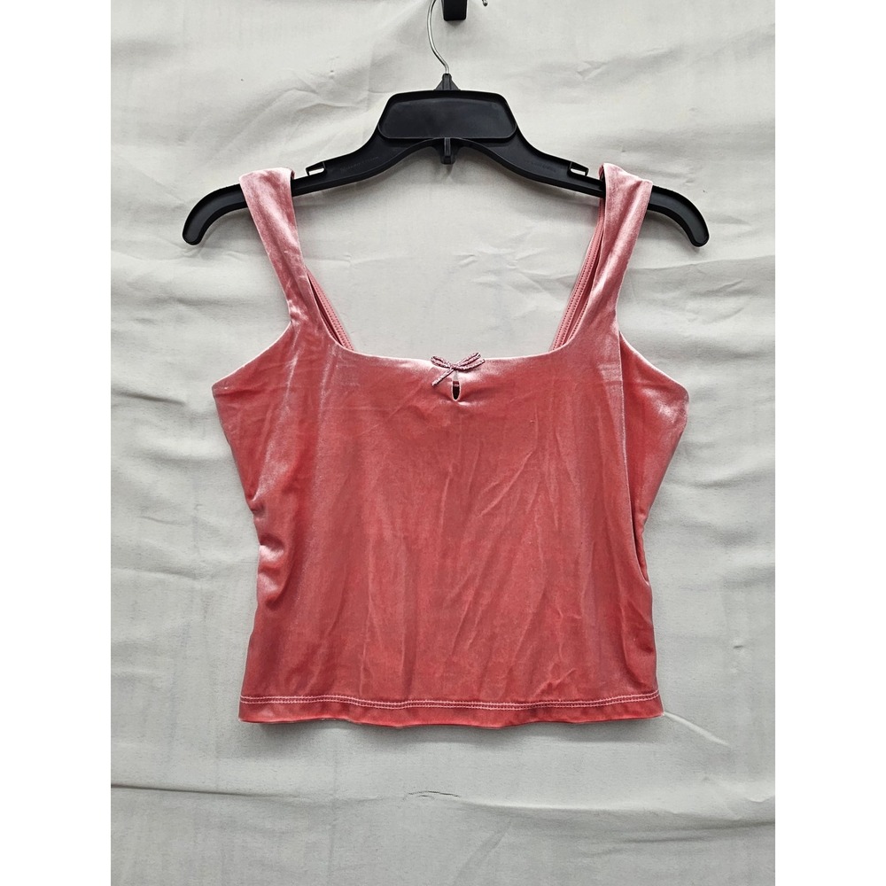 Wild Fable Womens Velvet Cami Tank Top Pink Polyester Blend Casual Size‎ XS